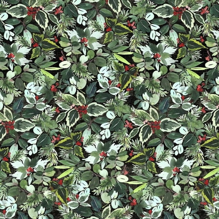 Free Spirit Tim Holtz Christmastime English Holly Green Cotton Fabric By The Yard
