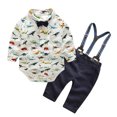 thumbnail image 2 of Vedolay Boy's Fall Outfits Boy Fall Outfits Long Sleeve Patchwork Top & Pants Set 2 Piece,White 90, 2 of 5