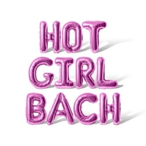 Letter Balloons - HOT GIRL BACH 16" Inch Alphabet Letters Foil Mylar Balloon Bachelorette or Bridal Shower Party Banner (Pink)