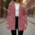 thumbnail image 2 of Stichou Women's Winter Long Jacket Open Front Coat Cardigan Vintage Western Coats Faux Fur Fall Outerwear with Pockets Hot Pink 3XL, 2 of 5