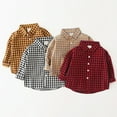 thumbnail image 3 of MXIEZI Baby Toddler Boys Long Sleeve Plaid Shirt Kids Button down Dress Shirts Formal Uniform Shirt Tops 2-7Y, 3 of 10