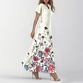 thumbnail image 4 of Women's Elegant Flutter Sleeve Dress Floral Chiffon Maxi Dress Flowy Wedding Guest Dress for Spring 2025 Pink XS, 4 of 5
