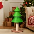 thumbnail image 2 of Tcbosik 31.5" Christmas Tree Cat Scratcher, Xmas Themed Scratching Post with All-Around Sisal & Fleece Plush Base, Holiday Décor for Cats, Grass Green, 2 of 6