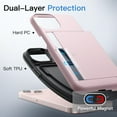 thumbnail image 5 of JETech Wallet Case for iPhone 13 6.1-Inch with Card Holder, Dual Layer Shockproof Protective Phone Cover, Sliding Hidden Slot (Pink), 5 of 6