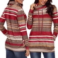 thumbnail image 1 of de rayas con cuello vuelto para mujer con bolsillo S BLESIY Sudadera con rayas de mujer, 1 of 8
