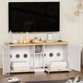 thumbnail image 4 of VIVISPECIAL Multifunctional TV Stand for TVs Up to 65", TV Console with Litter Box Enclosures for 2 Box, Litter Box Enclosures Furniture & Television Stands for Living Room, Bedroom,58 Inch (White), 4 of 7