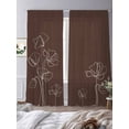 thumbnail image 3 of Brown Flowers Sheer Curtains 96 Inch Length 2 Panels Set, Pastoral Abstract Floral Minimalist Art Voile Window Treatment Semi Sheer Long Curtains Drapes for Bedroom/Living Room/Kitchen 52"x96"x2, 3 of 7