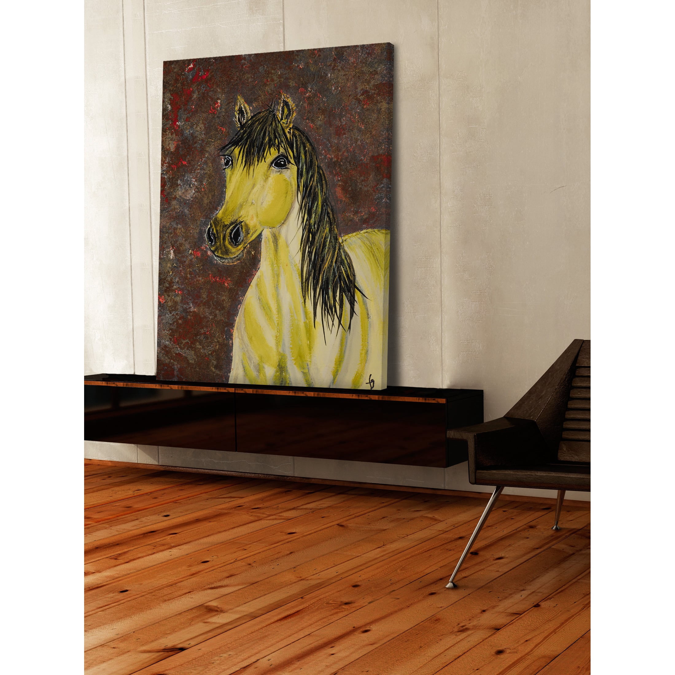"Blondie Missouri Fox Trotter Horse" Painting Print on Wrapped Canvas