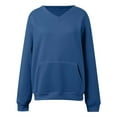 thumbnail image 5 of Oversized Sweatshirt for Women Casual V Neck Pullover Sweatshirts Pockets Long Sleeve Tops Fall Winter Soft Winter Clothes, 5 of 5