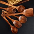 thumbnail image 4 of Cucharas de cocina de madera BOKALAKA, 12 piezas, madera de teca natural, 4 of 7