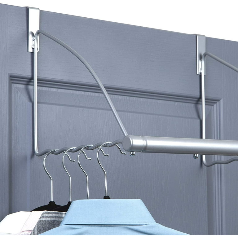 Hold N Storage Expandable Over The Door Hanger for Clothes Towels Gray