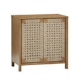 thumbnail image 6 of Nathan James Leah Boho Entryway Storage Cabinet or Sideboard Cabinet for Kitchen or Living Room with Ball-Style Feet, Natural Seagrass Door Fronts and Solid Wood Legs, Light Brown, 6 of 6