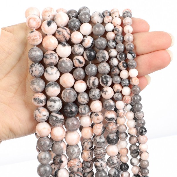 Xiao Hua Accesorios de joyería semiacabados de piedra natural de color rosa mixto de 6 mm, cuentas de piedra natural para pulseras y collares.