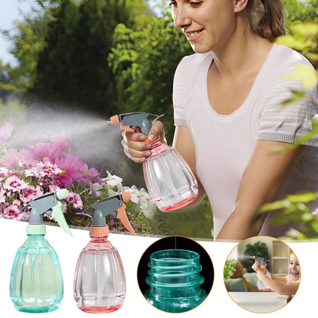 Regadera a presión de gran capacidad de 500 ml con boquilla ajustable - Bote de pulverización fina para jardinería, plantas, flores y limpieza doméstica