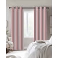 thumbnail image 3 of Red Striped Blackout Curtains 54 Inches Long for Bedroom, Red White Stripes Farmhouse Thermal Insulated Room Darkening Black Out Window Curtain Panels Grommet Drapes for Living Room, 3 of 8