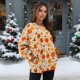 thumbnail image 3 of HELLHERO Flower Butterfly Print Women Sweater Long Sleeve, Casual Oversized Crewneck Pullover Sweatshirt Fall Fashion 2025 Size M, 3 of 7