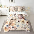 thumbnail image 2 of Manfei Watercolor Owl Twin Bedding Sets 7pcs for Kids, Spring Floral Flower Bedding Comforter Set, Cute Animal Sheet Sets, Microfiber Bedroom Decor, 2 of 8