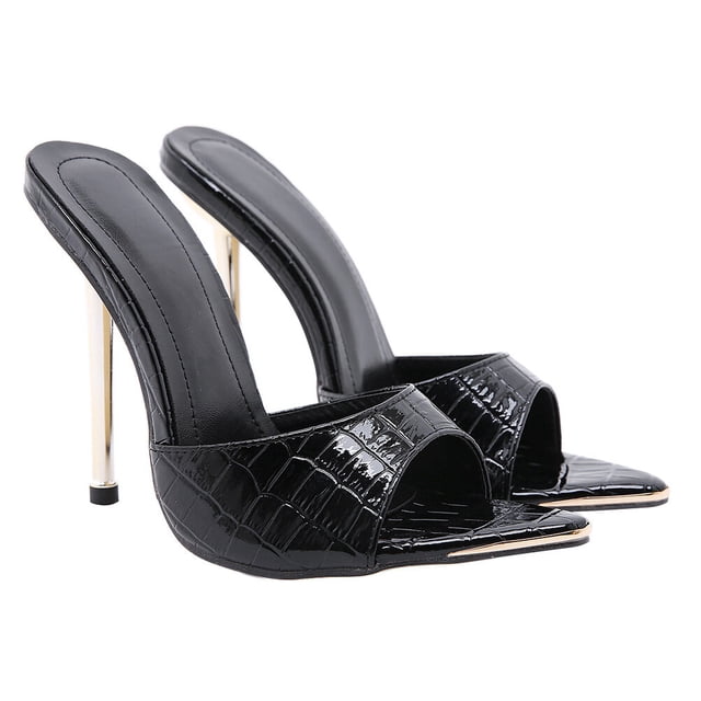 GOOHOCHY 1 par de zapatos puntiagudos de moda Sandalias de verano Tacones altos de verano Felotaje de banquete femenino