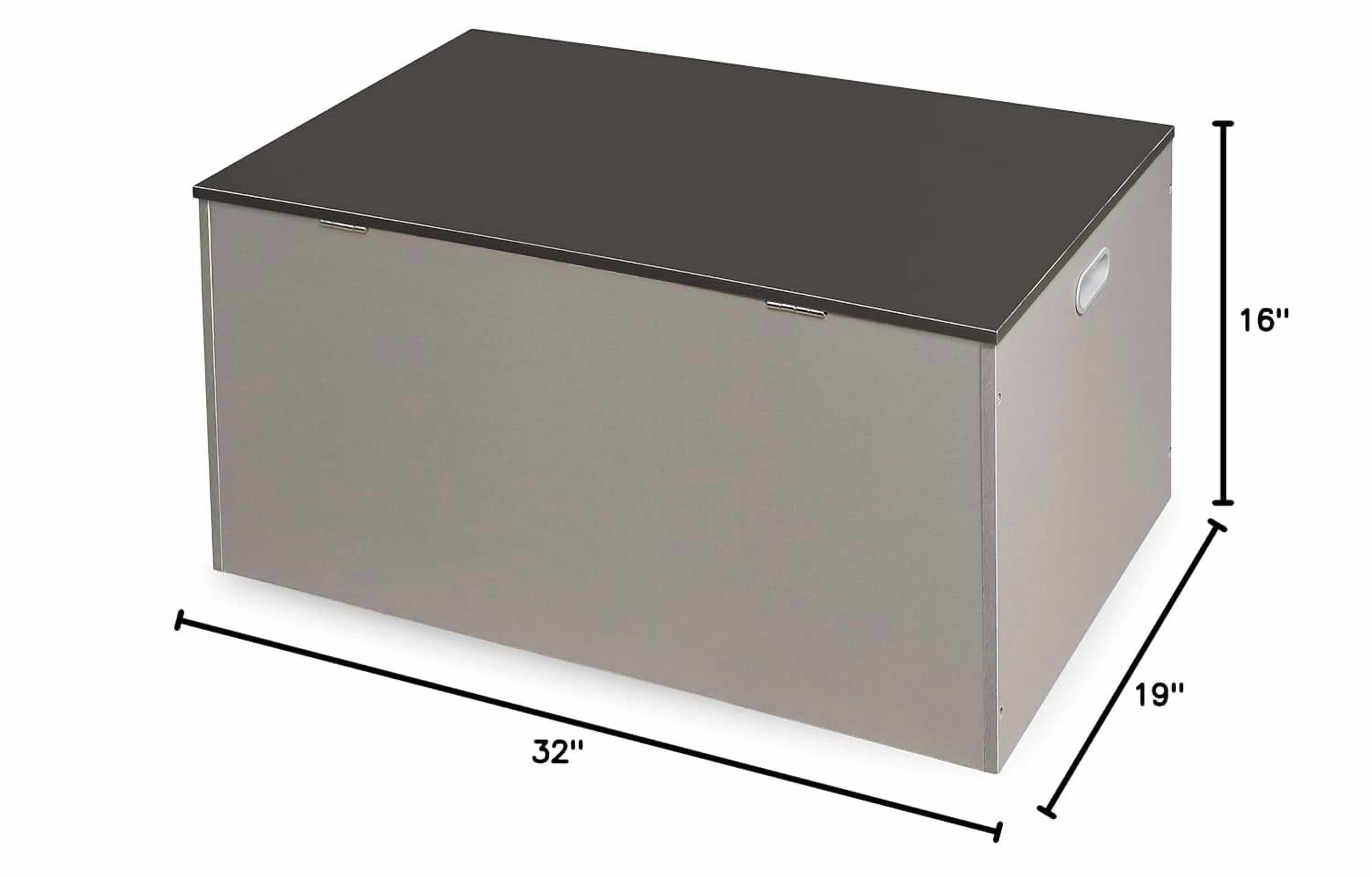 Kids Toy Box Bench - Wooden Chest with Flip-Top Lid, Safety Hinges & 4.5 Cubic Feet Storage Capacity - Stylish Storage Organizer for Toys, Books & Nursery Essentials - Grey