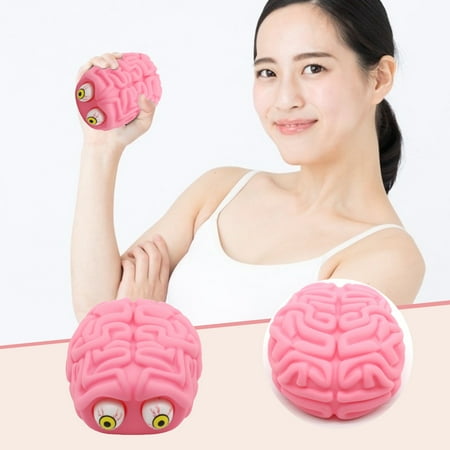 RXIRUCGD Funny Gifts Toys Novelty Squeezing Eyes Brain Shape