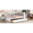 thumbnail image 4 of Miekor Furniture Twin Bed with L-shaped Bookcases,Drawers, White S00096, 4 of 9