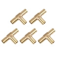 thumbnail image 1 of Conector de Tee de 3 vías de latón con espiga de 12 mm, adaptador para unir hilos para combustible, aire, agua, gas y aceite, 5 piezas, 1 of 4