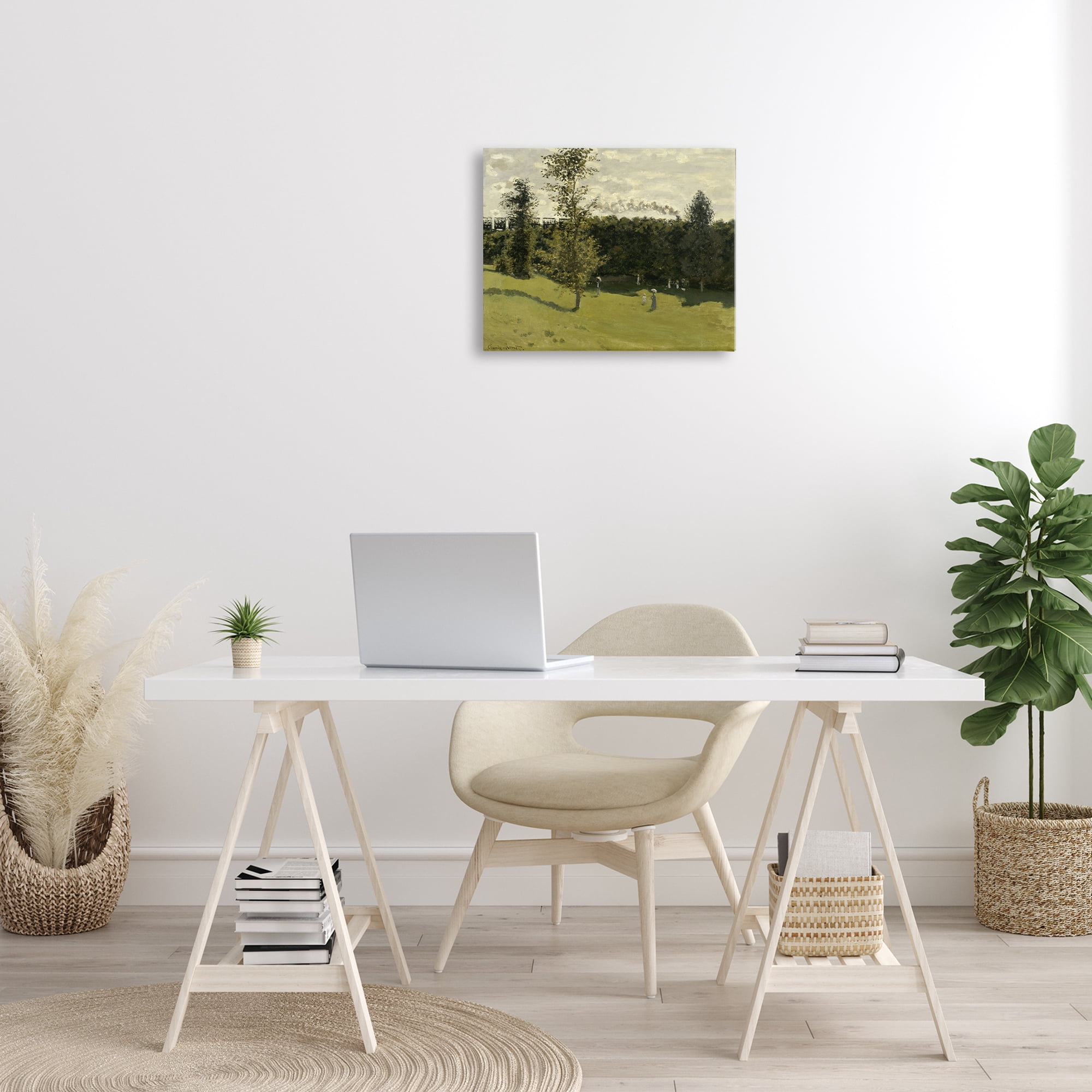 Stupell Industries Classic Train in Countryside Landscape & Nature Painting Wrapped Canvas Art Print Wall Art, 20 x 16