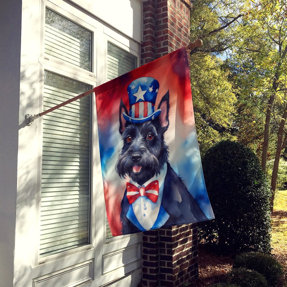 Scottish Terrier Patriotic American House Flag 28 in x 40 in