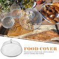 thumbnail image 4 of 1 unid cubierta de comida de acero inoxidable cubierta de comida circular plegable tienda de alimentos para el hogar (diámetro de plata 28 cm), 4 of 6