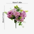 thumbnail image 2 of Hiroekza Rose Artificial Flowers No Fade Fake Flowers Faux Plants Indoor 30x20x20cm Durable Non-Fading Wedding Home Office Desk Bookshelf Decoration Purple, 2 of 6