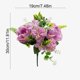 thumbnail image 3 of Arreglo floral artificial de rosa y lila | Ramo de peonía falsa para decoración de boda de verano, plástico resistente y resistente Blanco, rojo, morado, rosa, 12 pulgadas | Decoración de la, 3 of 6