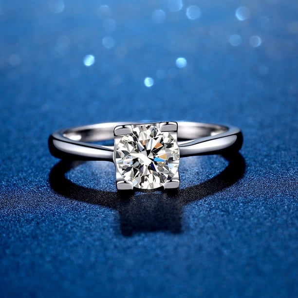 Anillo De Compromiso Con Diamantes 1 Quilate Oro Blanco 14k