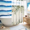 thumbnail image 5 of No Hook Shower Curtain, Sage Green Shower Curtains for Bathroom with See Through Top Window, Eucalyptus Leaves Waterproof & Washable Bath Curtain Stand Up Stall 36"x72", 5 of 9