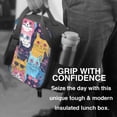 thumbnail image 5 of Japuie Colorful Cats Pattern Art Print Insulated Lunch Bag,Lunch box,Reusable Kids Lunch Box,Lunch Tote Bag with Side Pockets,Great for Office College Beach Picnic Hiking, 5 of 7