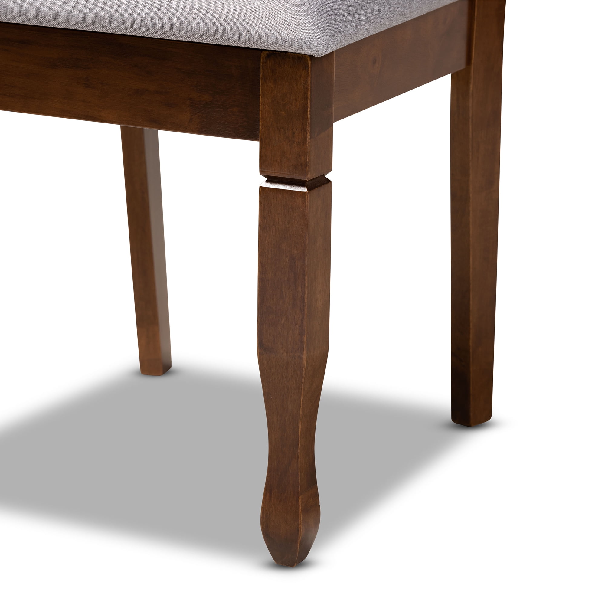 Baxton Studio Sefa Modern and Contemporary Grey Fabric Upholstered and Walnut Brown Finished Wood 5-Piece Dining Set