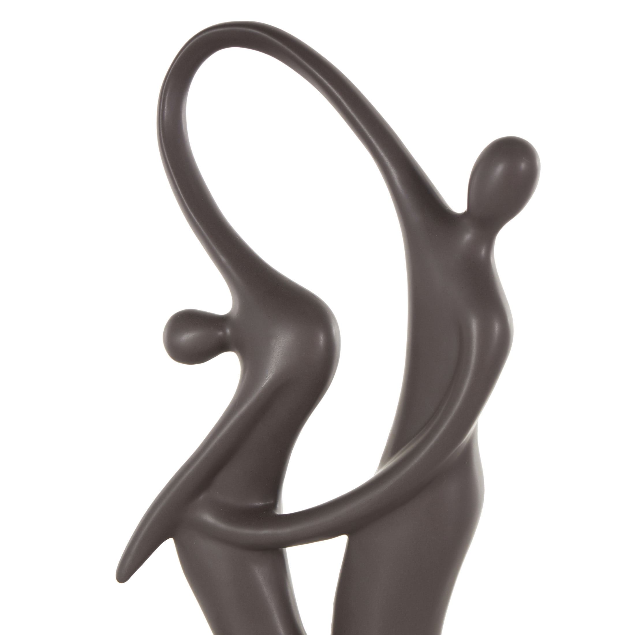 7" x 18" Black Ceramic Dancing People Sculpture, by DecMode