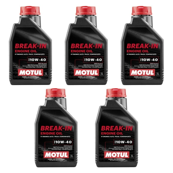Motul 108080 Ensemble de 5 Bouteilles d'Huile Minérale à Encastrer 10W-40 de 1 Quart