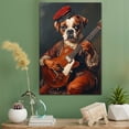 thumbnail image 2 of Boxer Cute Dog Guitar Stretched Canvas Size 8x12 – Retro Boxer Dog Batter in Action With Guitar for Themed Living Room, 2 of 5