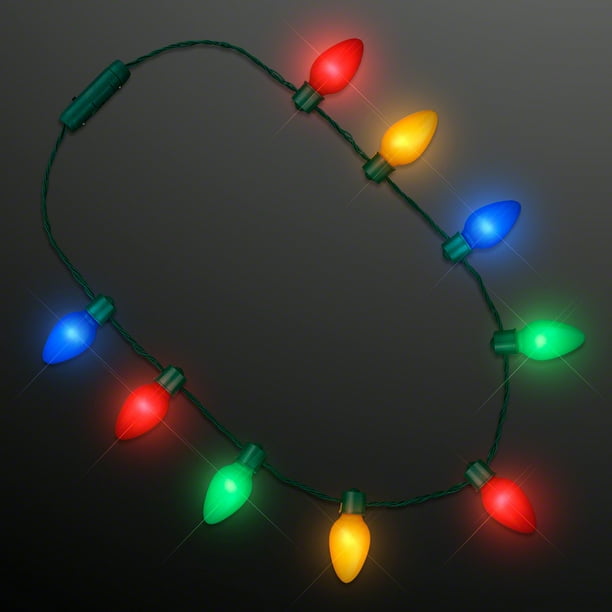 Flashingblinkylights Light Up Christmas Bulb Necklaces For Ugly Xmas