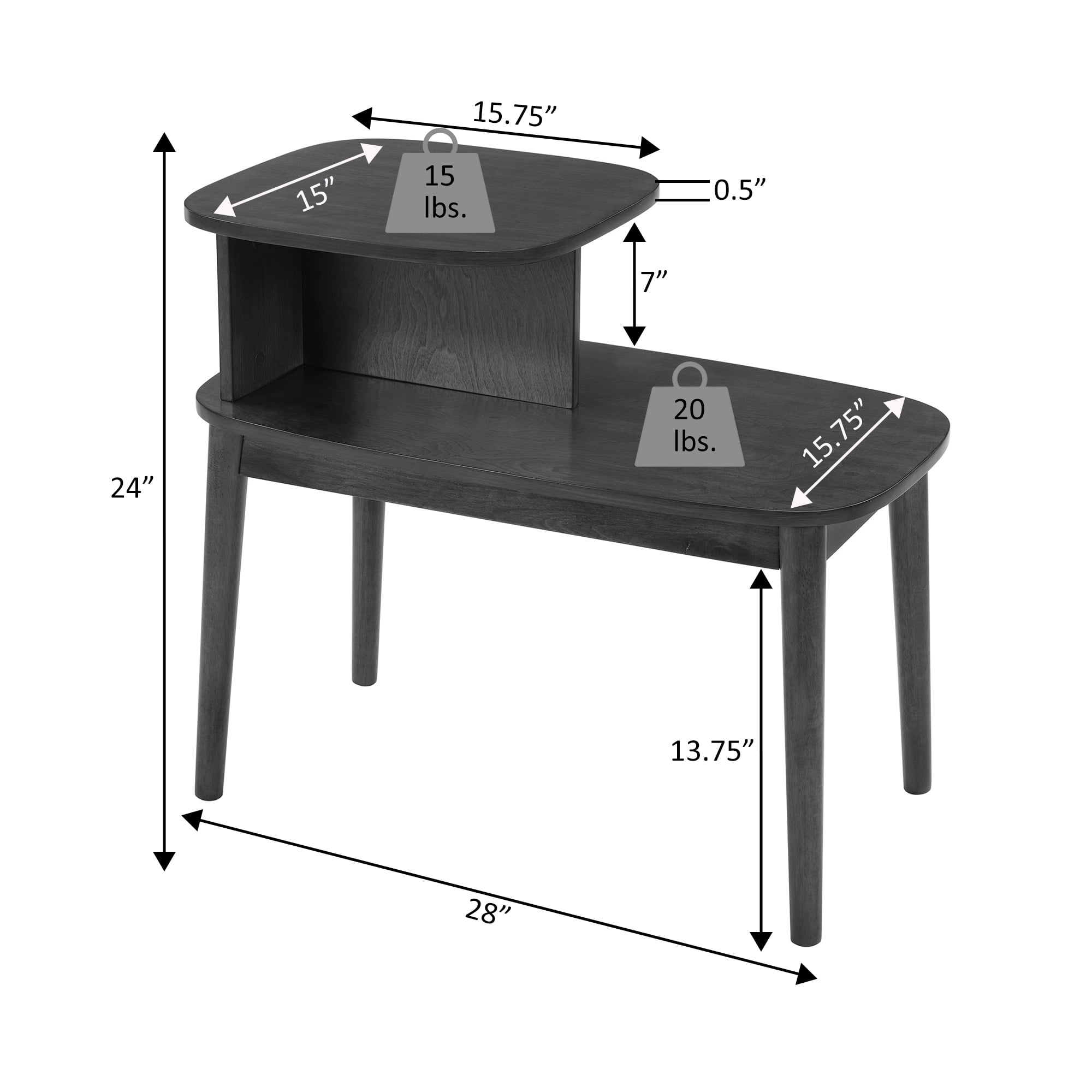 Convenience Concepts Maxwell Mid Century End Table