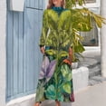 thumbnail image 4 of Tropical Jungle Flora Women's Long Dress Long Sleeves Dress Vintage Dresses Party Maxi Dress High Waist Dress, 4 of 4