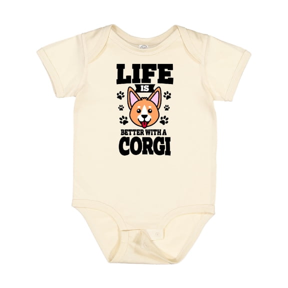 Inktastic Life is Better with a Corgi Boys or Girls Baby Bodysuit