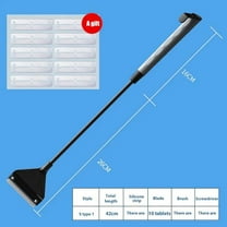 Aquarium Scraper, Fish Tank Cleaning Tool with 42cm and 62cm Lengths, Carbon Steel Blade and Brush for Stubborn Algae Removal, Easy Grip Handle for Home and Professional Aquarium Maintenance