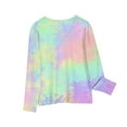 thumbnail image 4 of Hicidod Girls Shirts Long Sleeve Crew Neck Trendy Tie-Dye Casual Kids Tunic Tops Loose Fit Soft Comfortable Toddler Blouse T-Shirt, 4 of 6
