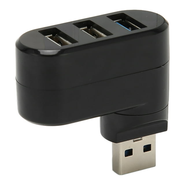 3 Port Aluminum Mini USB 3.0 Hub, 180 Degree Rotatable USB Hub Dock, 480mbps USB Port Splitter, For Desktop PC