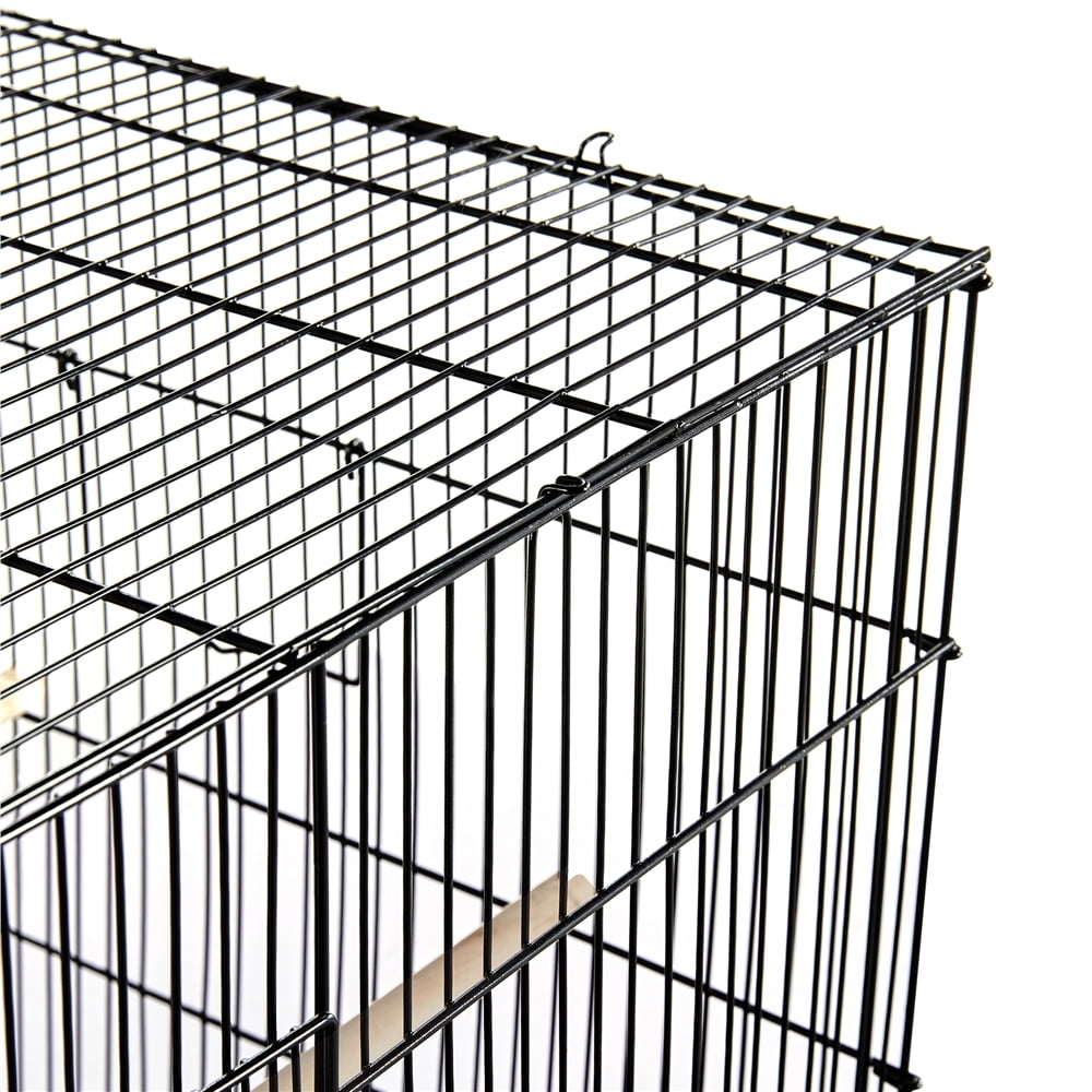 Yaheetech 30.5 inch Rectangle Breeding Flight Parakeet Bird Cage with Slide-Out Tray for Finches Budgies Cockatiels, Black