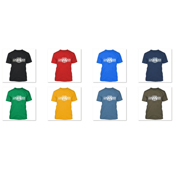 Route Us 66 Get Your Kick WHITE Route 66 Man TSHIRT Graphic T-Shirt Short Sleeve T-Shirt Soft and Comfy Shirt, Lightweight Shirt Color Gold Size Small