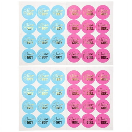 48 Pieces Gender Reveal Stickers Games Team Boy & Girl Perfect Supplies and