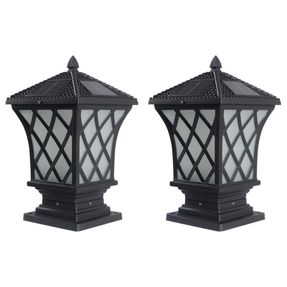 Kendal Large Outdoor Solar Lamp Post Light Powered LED Cap Light Water-Resistant Pillar Light (2-Pack) SL-8410