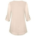 thumbnail image 3 of Colisha Women Workwear Shirt Elegant Formal Chiffon Blouse Buttons Double Layer Tunic Top, 3 of 3
